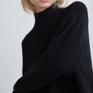 Classic Black loose Mock Neck  Sweater